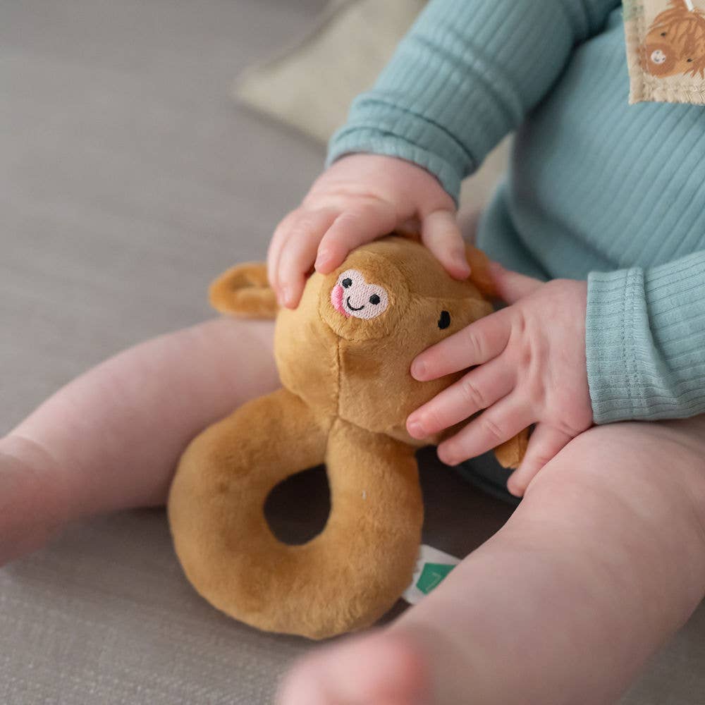 Highland Cow Plush Baby Rattle