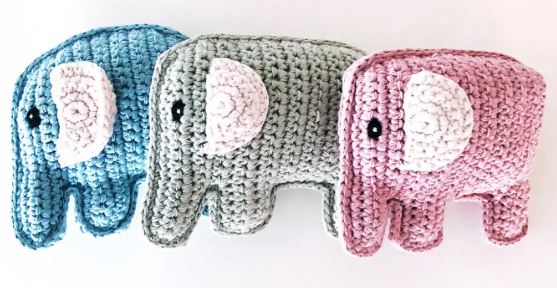 Crochet Blue Elephant Rattle