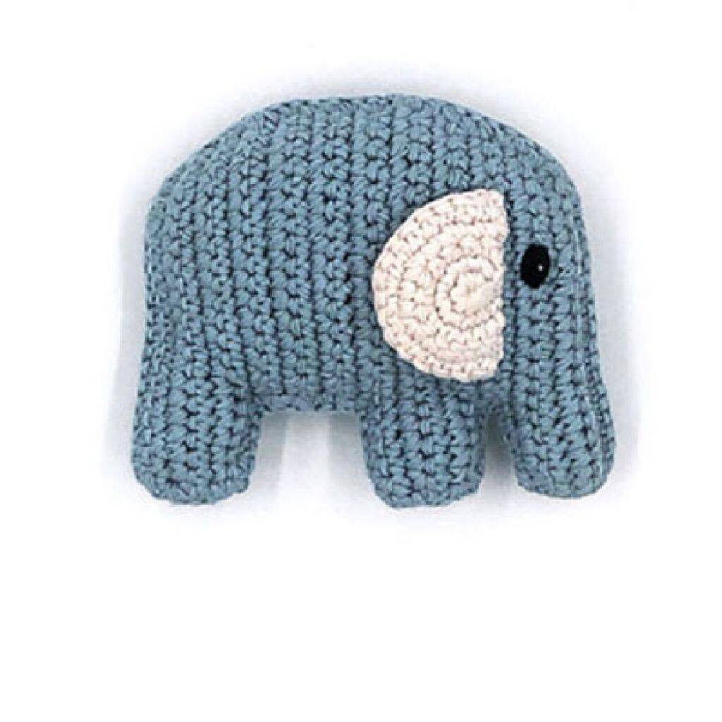 Crochet Blue Elephant Rattle