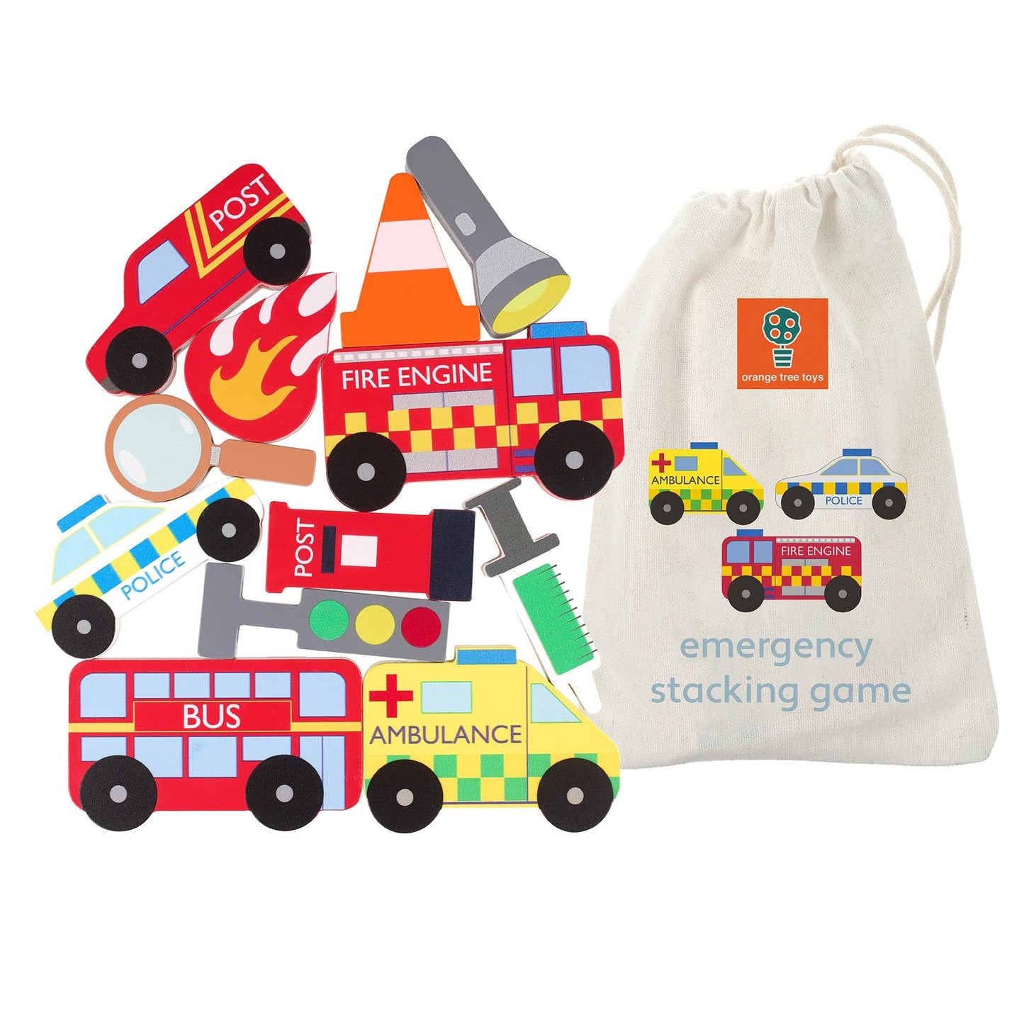 Emergency Services Wooden Stacking Game