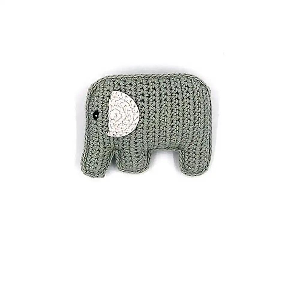 Crochet Teal Elephant Rattle