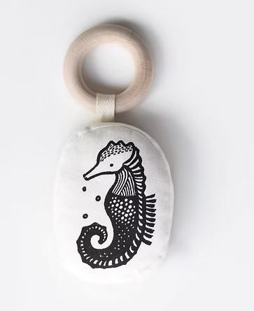 Organic High Contrast Seahorse Teether