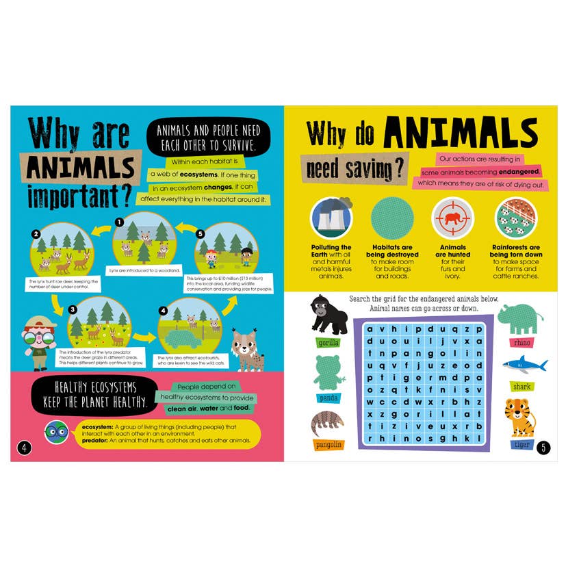 Helping Save Our Animals Activity Book