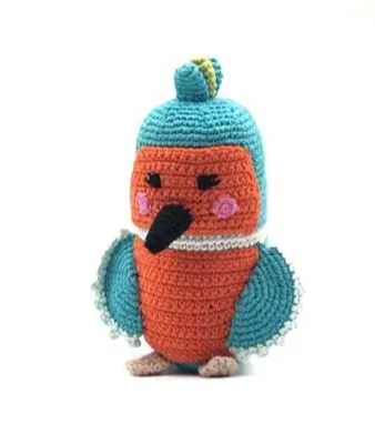 Knitted Kingfisher Rattle